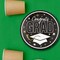25 Count Black Congrats Grad 9 Inch Round Paper Plates for Graduation Party Supplies